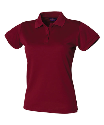 Henbury HB476 Women's Coolplus® polo shirt in Burgundy