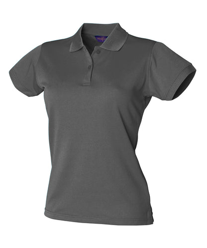 Henbury HB476 Women's Coolplus® polo shirt in Charcoal Grey