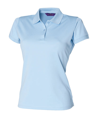 Henbury HB476 Women's Coolplus® polo shirt in Light Blue