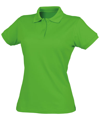 Henbury HB476 Women's Coolplus® polo shirt in Lime Green