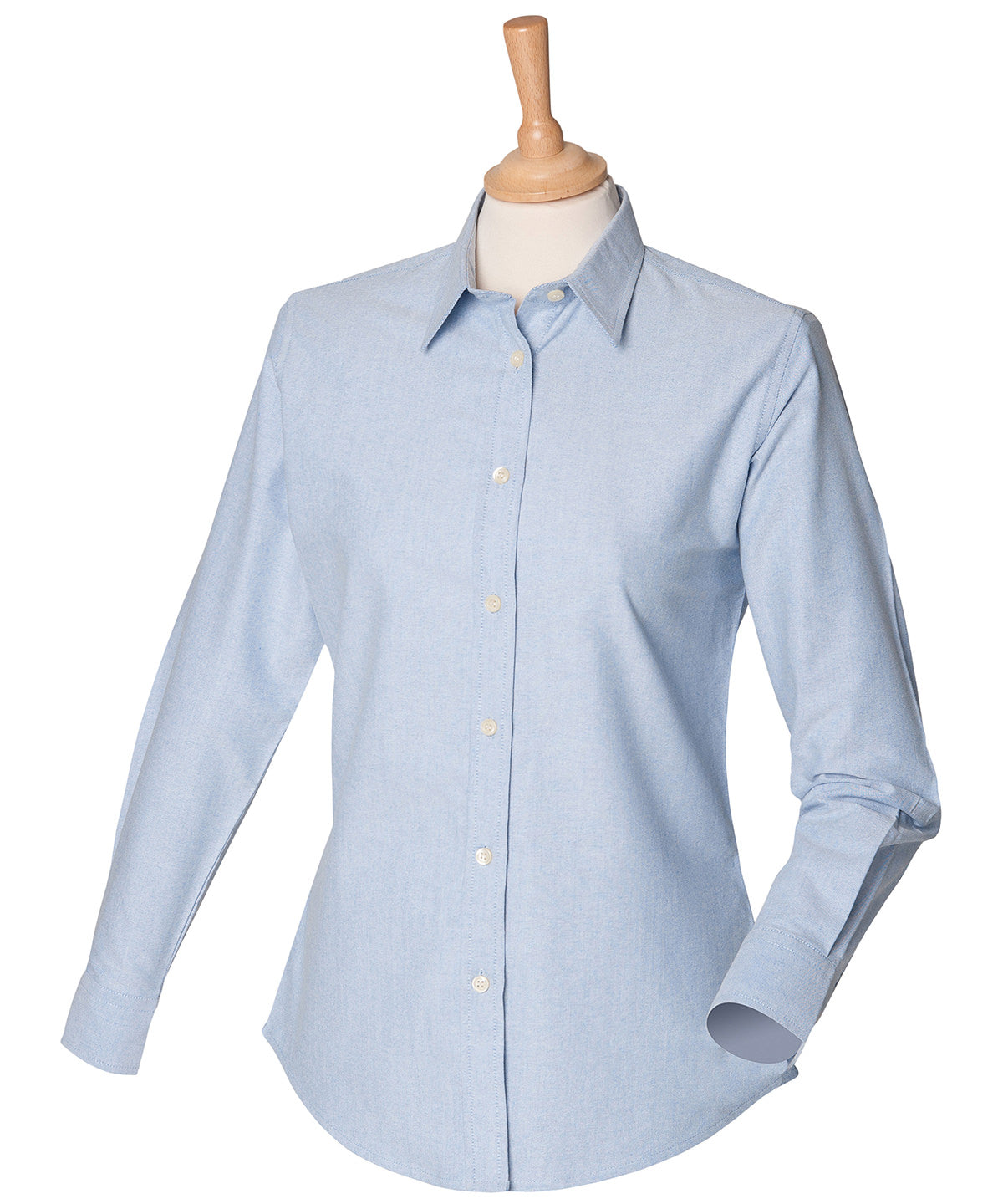 Henbury HB511 Women's classic long sleeve Oxford shirt in Blue