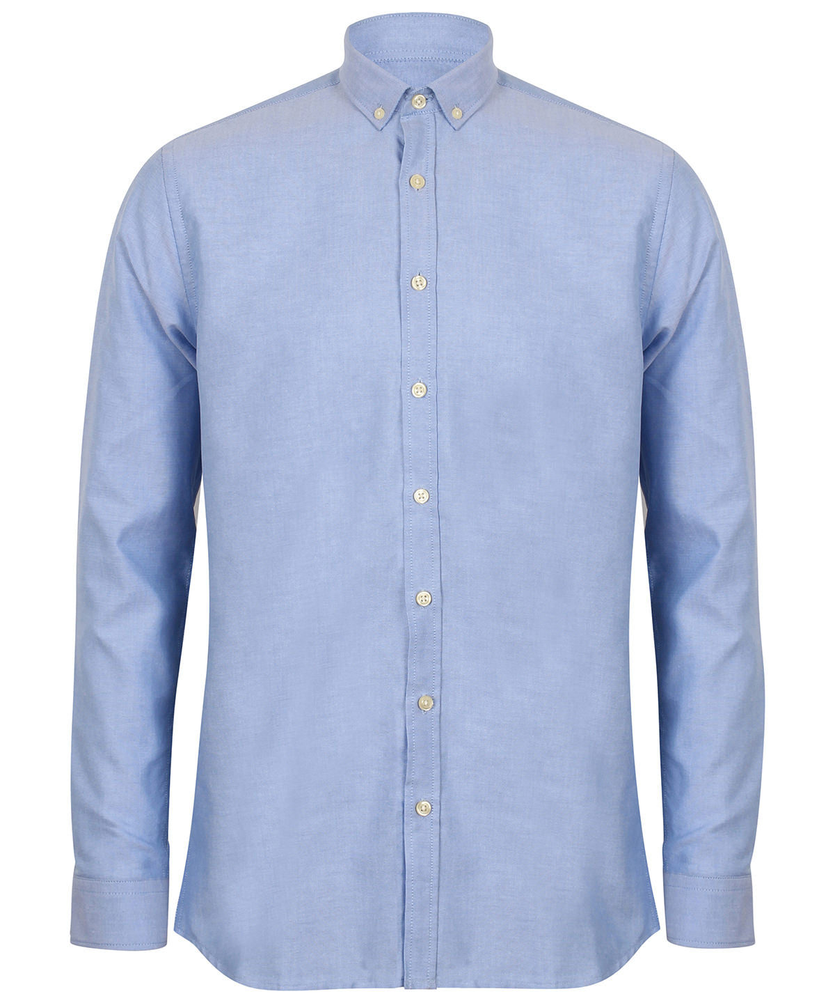 Henbury HB512 Modern long sleeve Oxford shirt in Blue