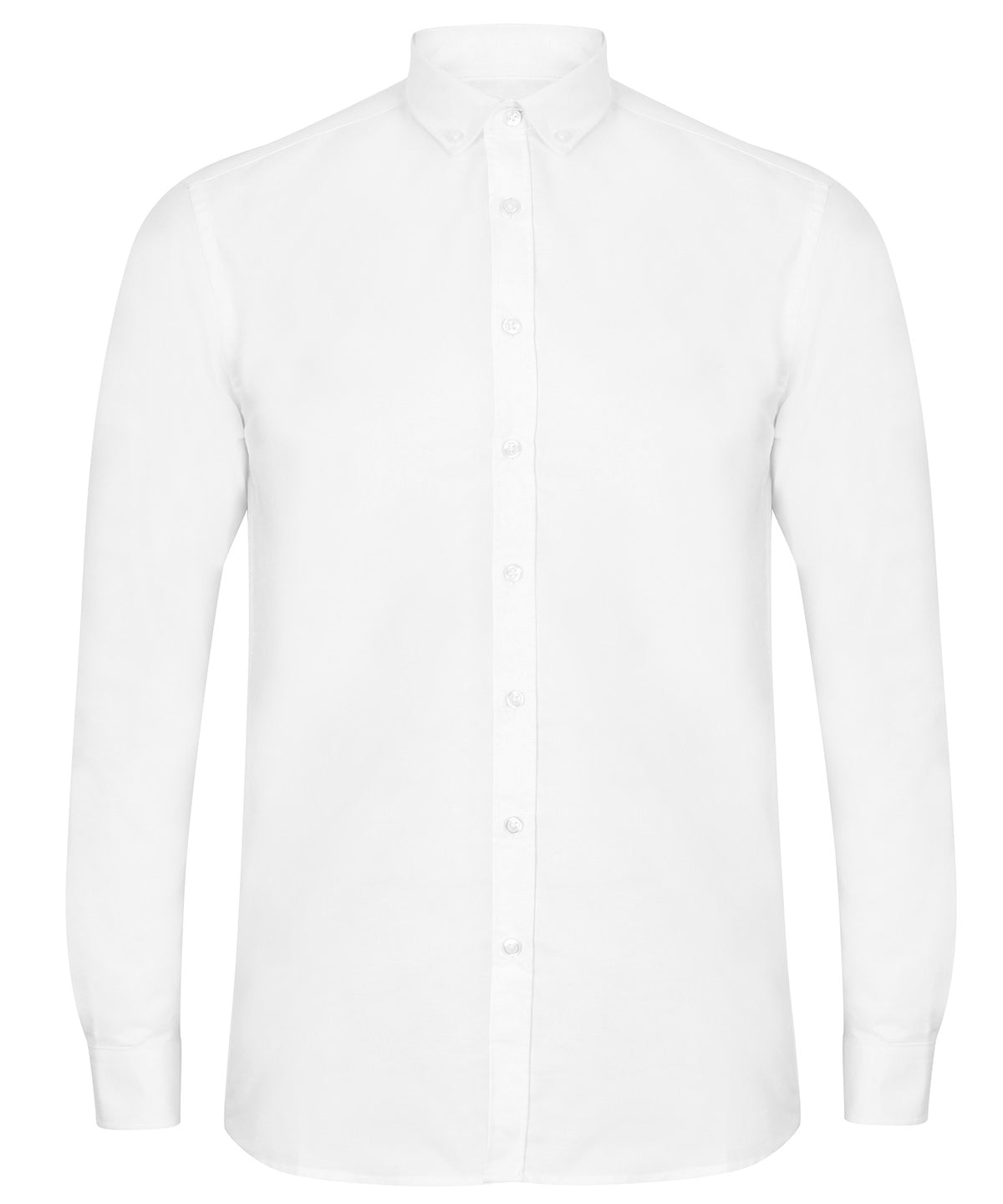 Henbury HB512 Modern long sleeve Oxford shirt in White