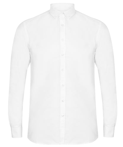 Henbury HB512 Modern long sleeve Oxford shirt in White