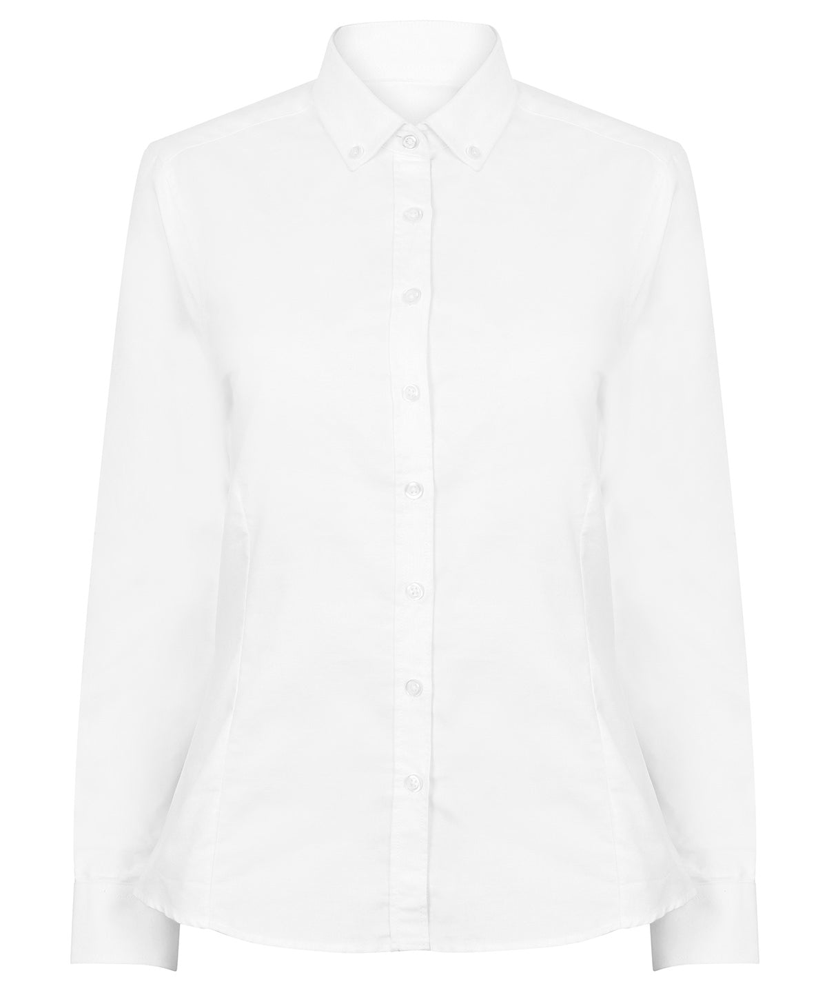 Henbury HB513 Women's modern long sleeve Oxford shirt in White