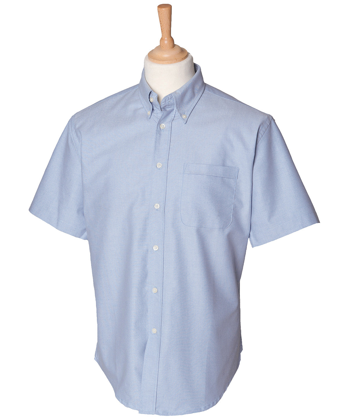 Henbury HB515 Short sleeve classic Oxford shirt in Blue*