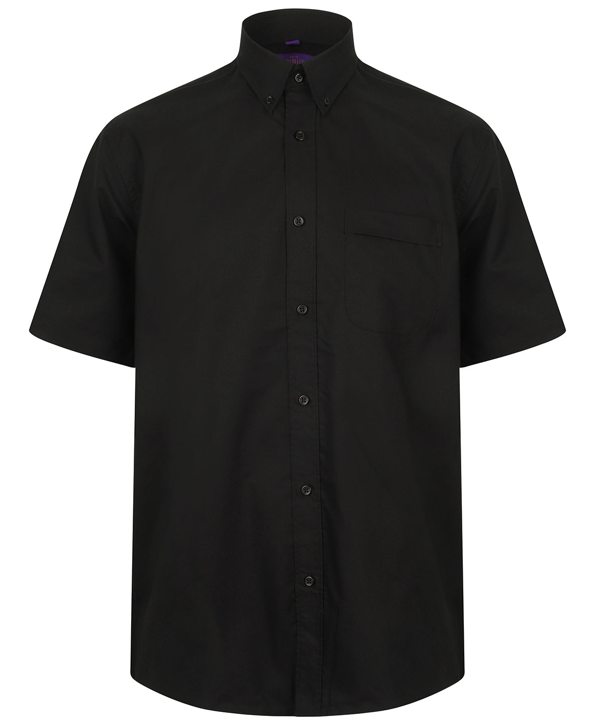 Henbury HB595 Wicking antibacterial short sleeve shirt in Black