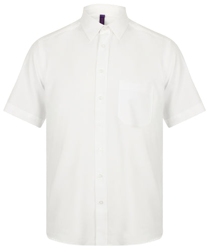 Henbury HB595 Wicking antibacterial short sleeve shirt in White