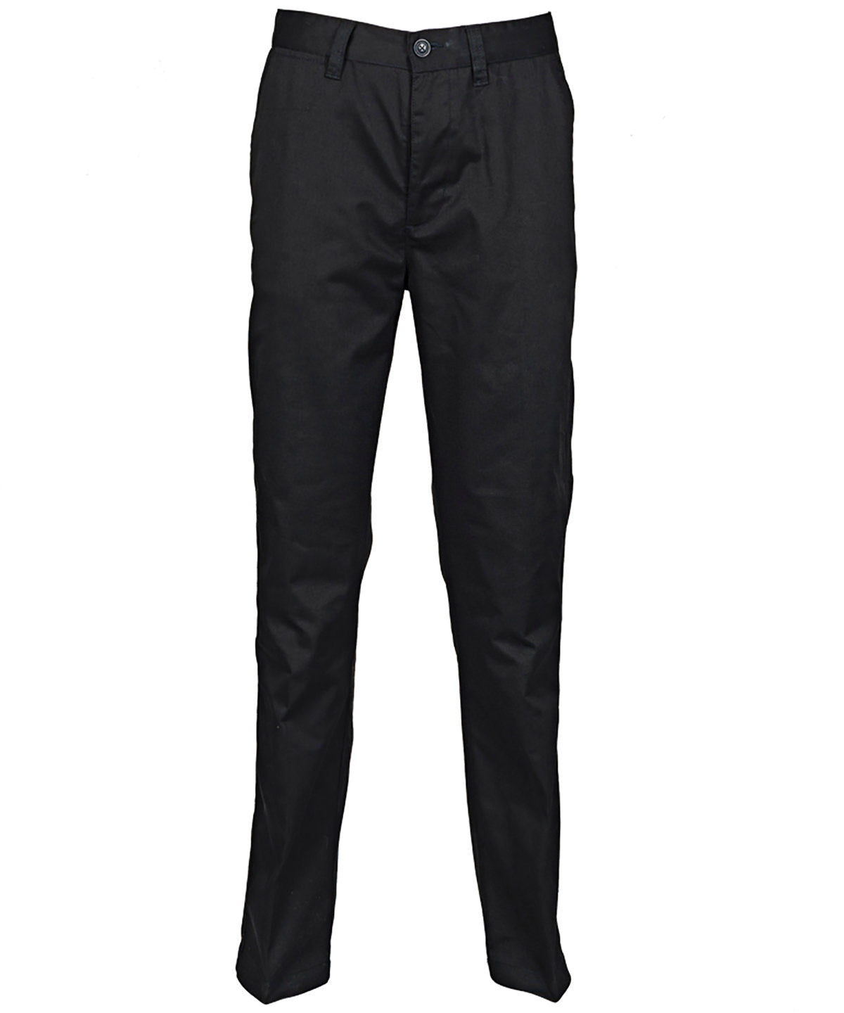 Henbury HB640 65/35 flat fronted chino trousers in Black