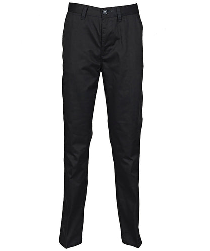 Henbury HB640 65/35 flat fronted chino trousers in Black