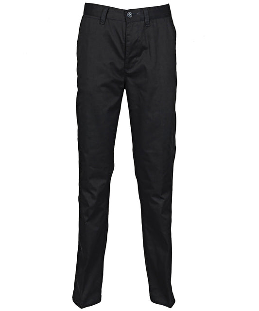 Henbury HB641 Women's 65/35 flat fronted chino trousers in Black