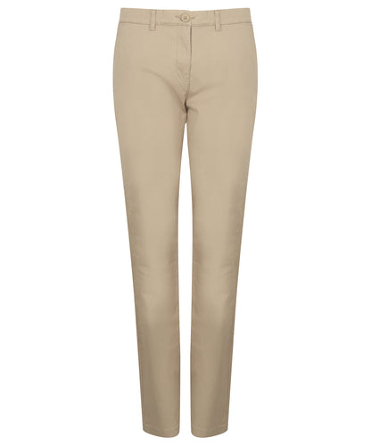 Henbury HB651 Women's stretch chinos in Stone