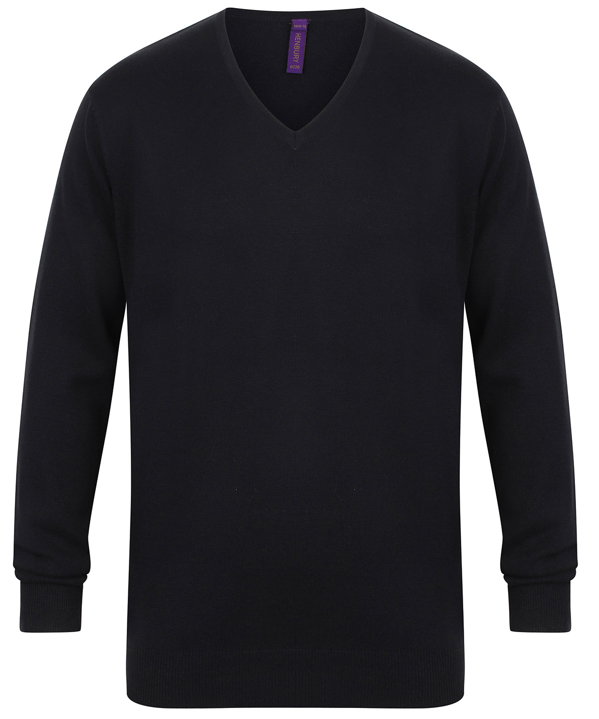 Henbury HB720 12 gauge v-neck jumper in Navy