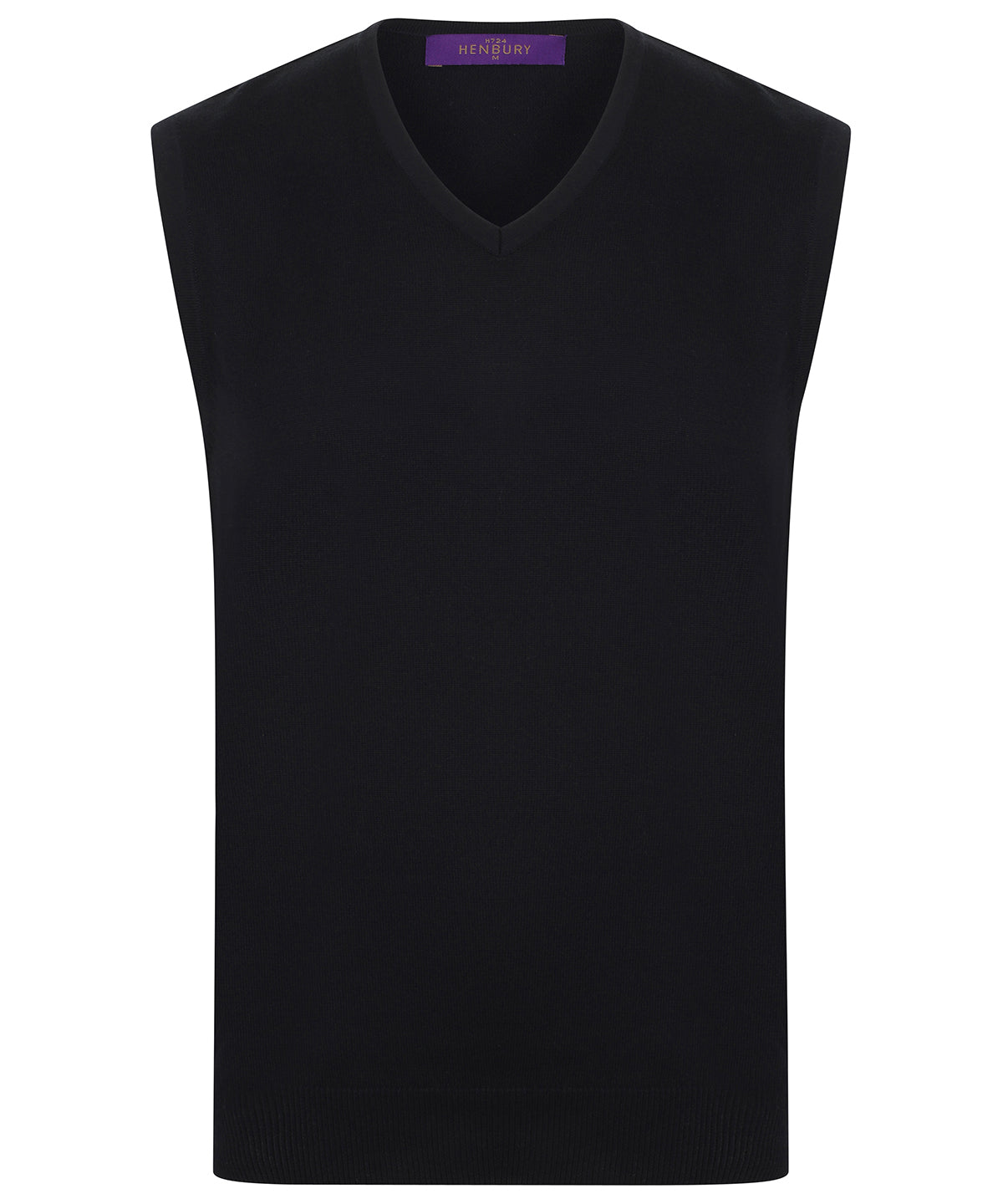 Henbury HB724 Sleeveless v-neck jumper in Black