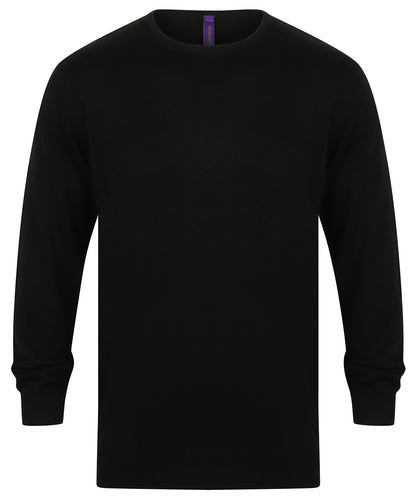 Henbury HB725 Crew neck jumper in Black