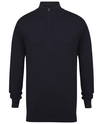 Henbury HB729 ¼ zip jumper in Navy