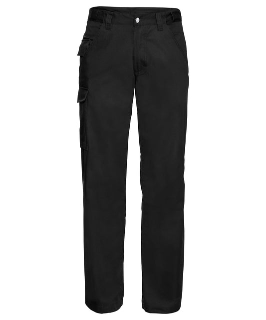 Russell Athletic J001M Polycotton twill workwear trousers in Black