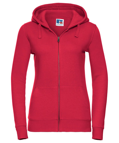 Russell Athletic J266F Women's authentic zipped hooded sweatshirt in Classic Red