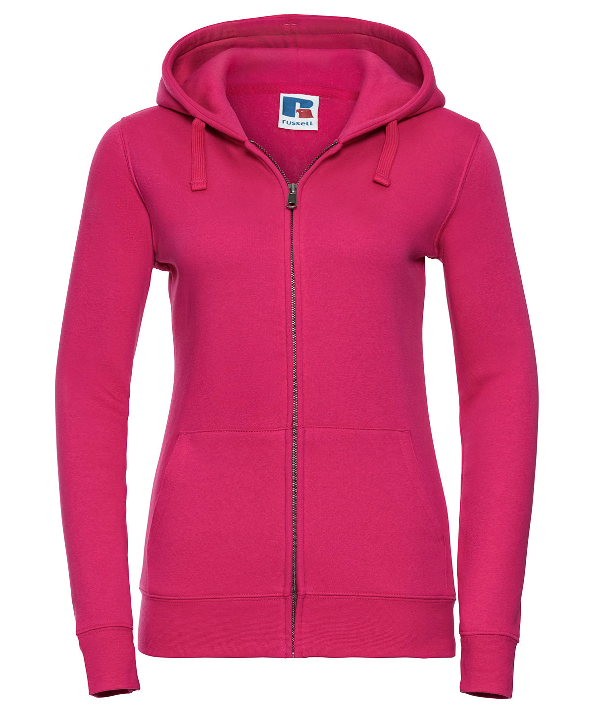 Russell Athletic J266F Women's authentic zipped hooded sweatshirt in Fuchsia