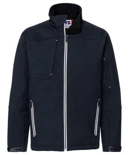 Russell Athletic J410M Bionic softshell jacket in French Navy