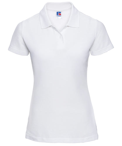 Russell Athletic J539F Women's classic polycotton polo in White