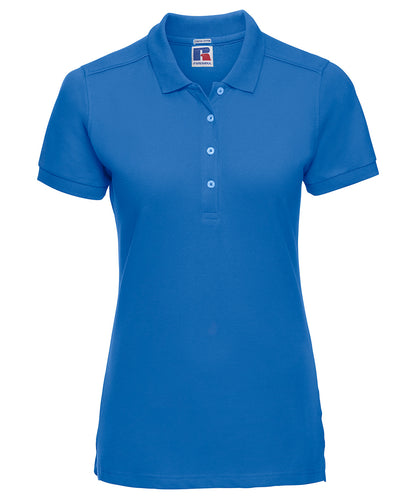 Russell Athletic J566F Women's stretch polo in Azure Blue