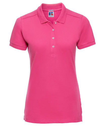 Russell Athletic J566F Women's stretch polo in Fuchsia