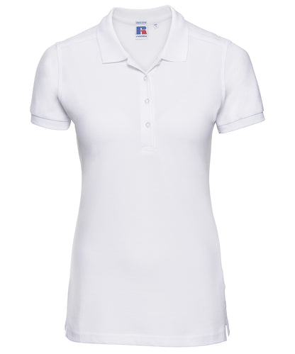 Russell Athletic J566F Women's stretch polo in White