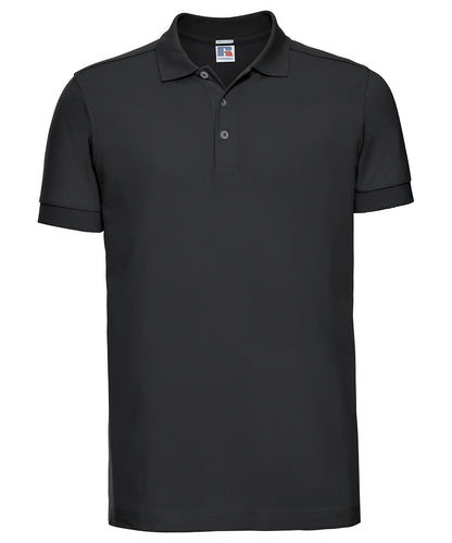 Russell Athletic J566M Stretch polo in Black