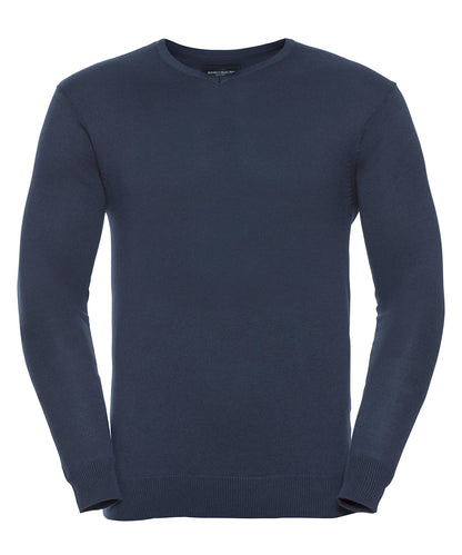 Russell Athletic Collection J710M V-neck knitted sweater in French Navy