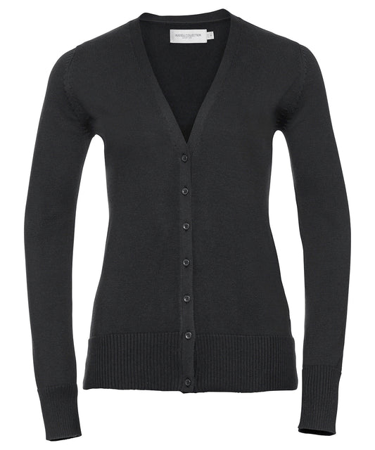 Russell Athletic Collection J715F Women's v-neck knitted cardigan in Black