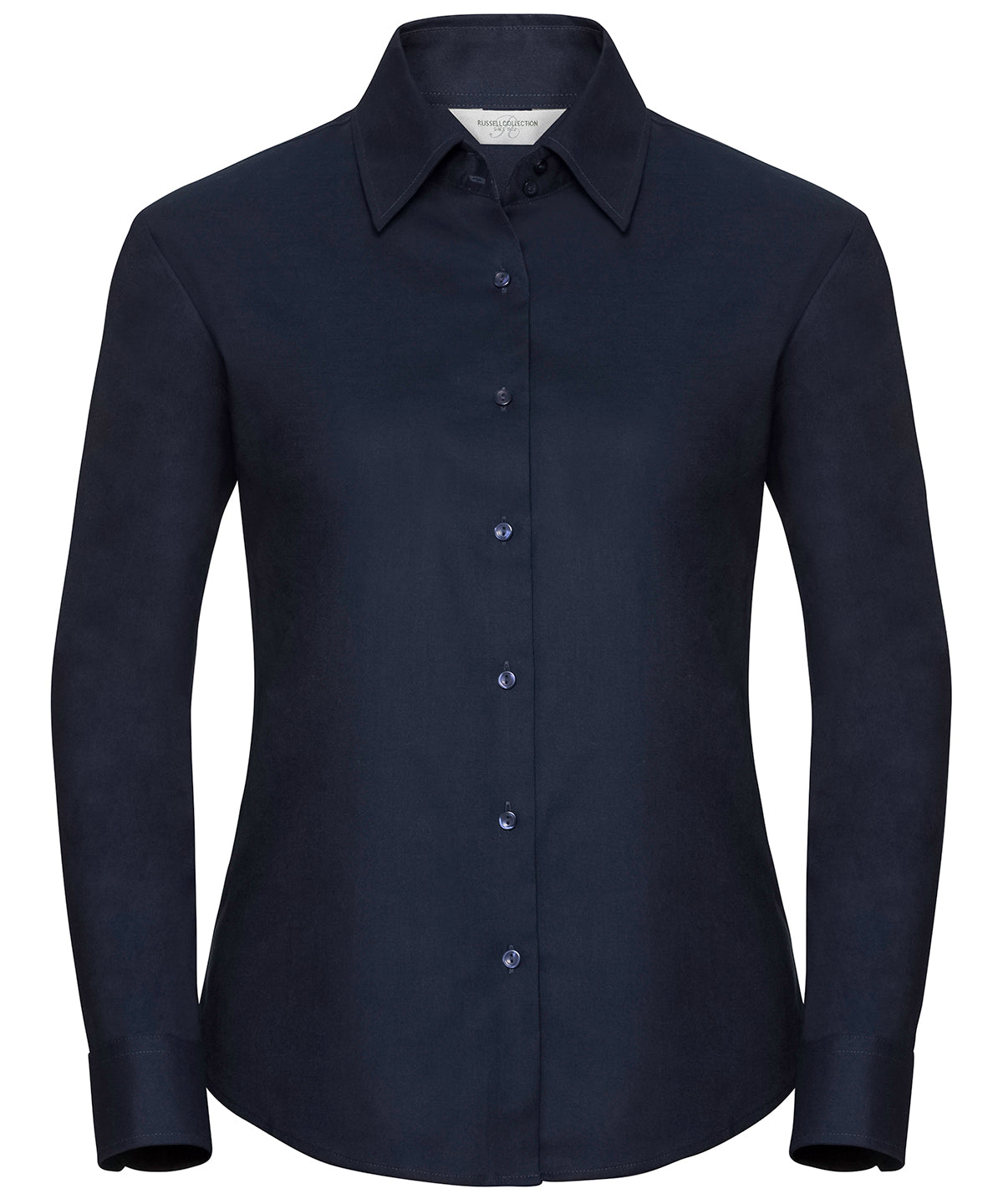 Russell Athletic Collection J932F Women's long sleeve easycare Oxford shirt in Bright Navy