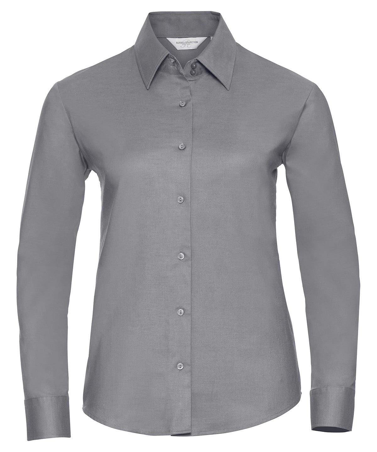 Russell Athletic Collection J932F Women's long sleeve easycare Oxford shirt in Silver