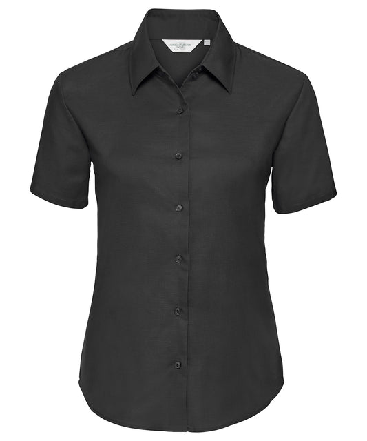 Russell Athletic Collection J933F Women's short sleeve Oxford shirt in Black