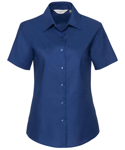 Russell Athletic Collection J933F Women's short sleeve Oxford shirt in Bright Royal