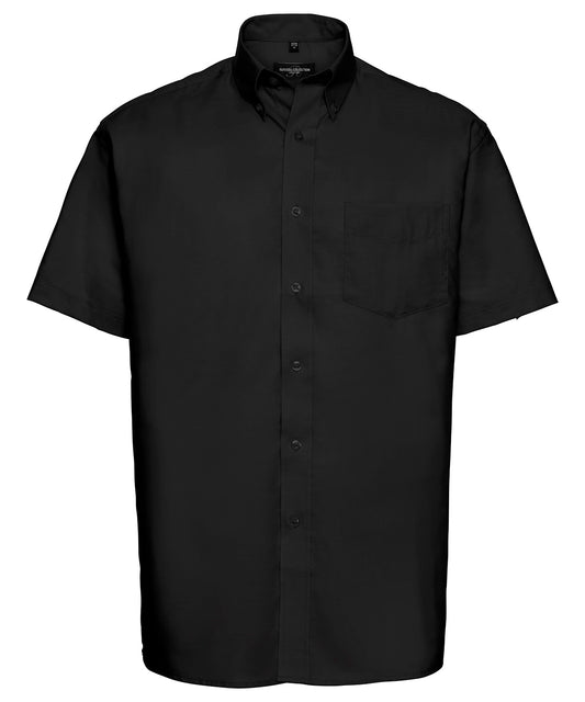 Russell Athletic Collection J933M Short sleeve easycare Oxford shirt in Black