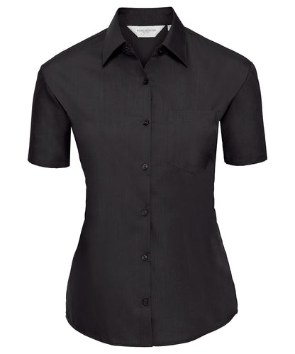 Russell Athletic Collection J935F Women's short sleeve polycotton easycare poplin shirt