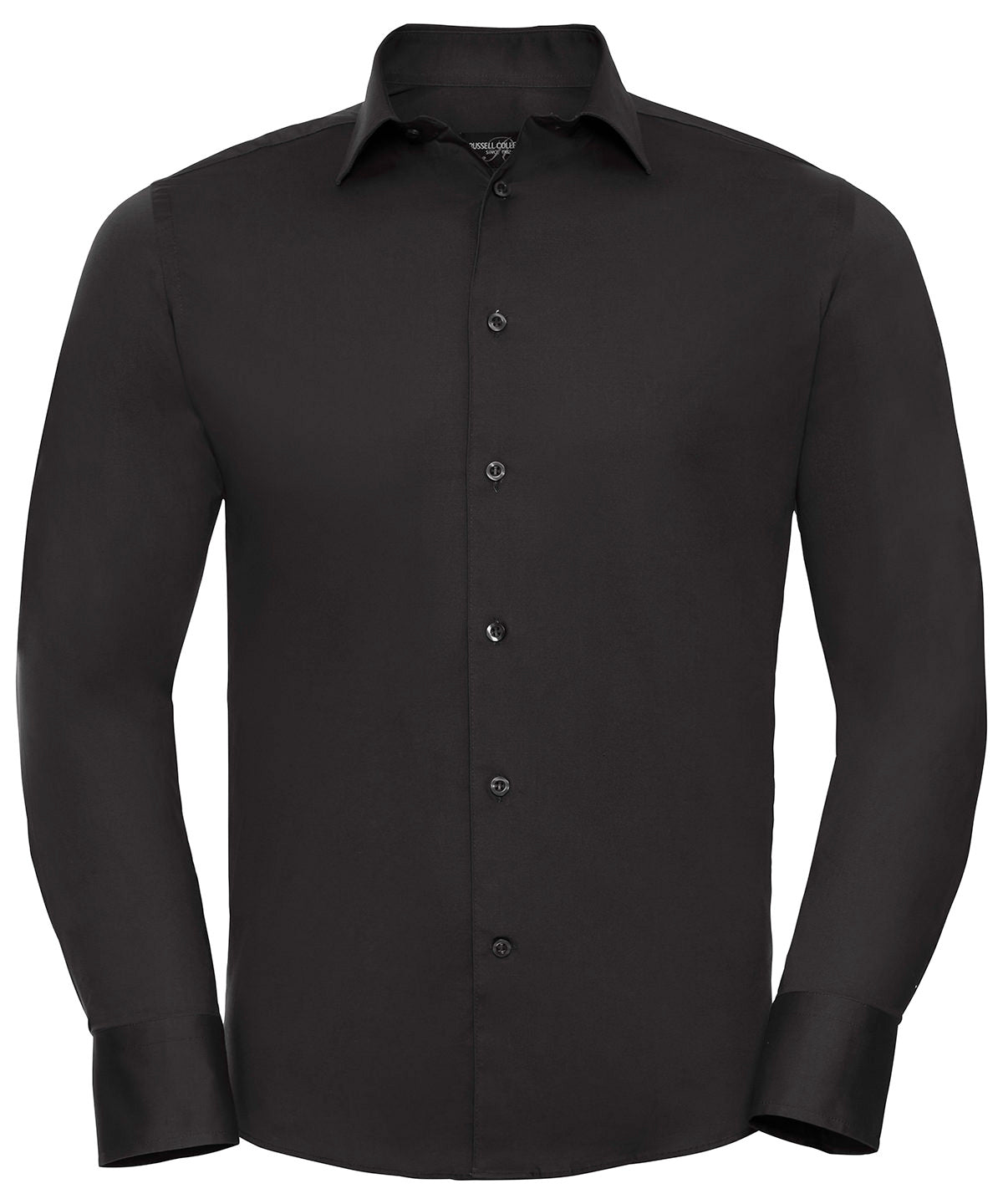 Russell Athletic Collection J946M Long sleeve easycare fitted shirt in Black