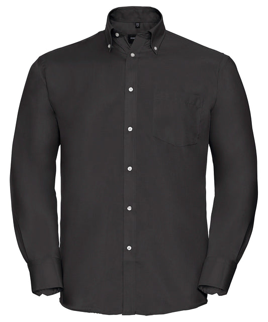 Russell Athletic Collection J956M Long sleeve ultimate non-iron shirt in Black