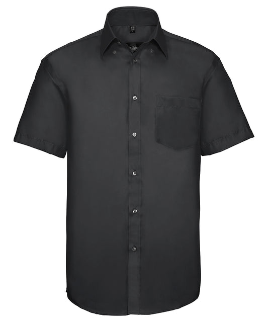 Russell Athletic Collection J957M Short sleeve ultimate non-iron shirt in Black