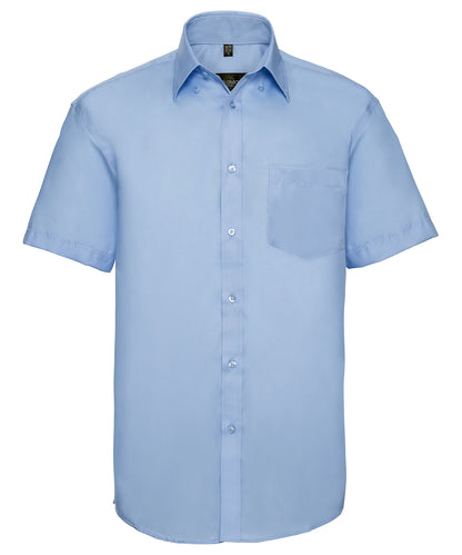 Russell Athletic Collection J957M Short sleeve ultimate non-iron shirt in Bright Sky
