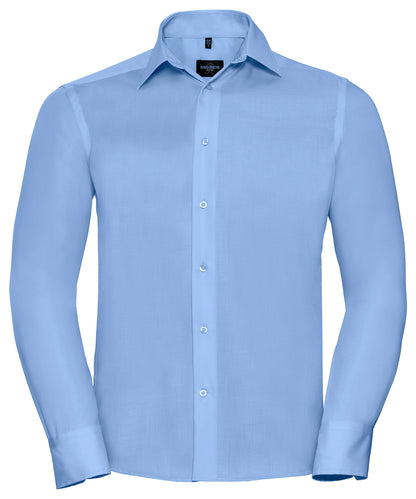 Russell Athletic Collection J958M Long sleeve tailored ultimate non-iron shirt in Bright Sky