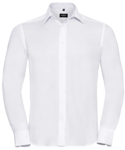 Russell Athletic Collection J958M Long sleeve tailored ultimate non-iron shirt in White