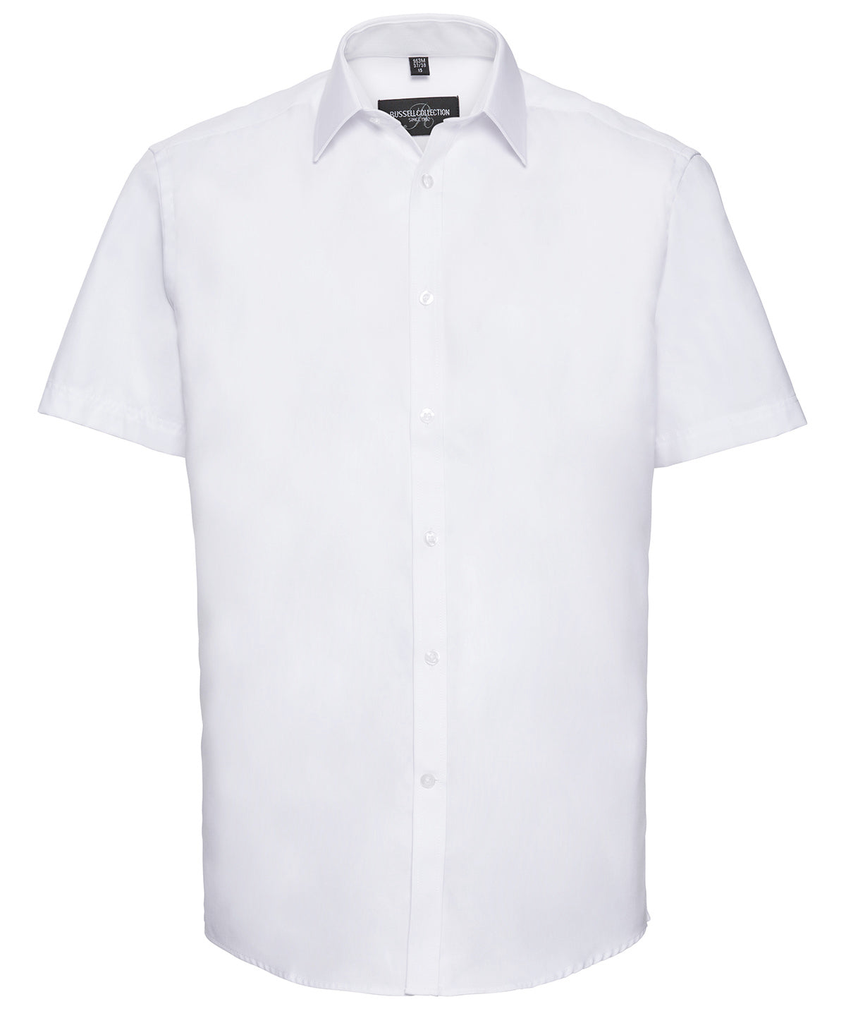 Russell Athletic Collection J963M Short sleeve herringbone shirt in White