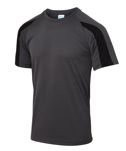 AWDis Just Cool JC003 Contrast cool T in Charcoal/Jet Black