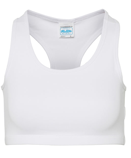 AWDis Just Cool JC017 Women's cool sports crop top in Arctic White