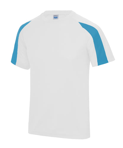 AWDis Just Cool JC03J Kids contrast cool T in Arctic White/Sapphire Blue