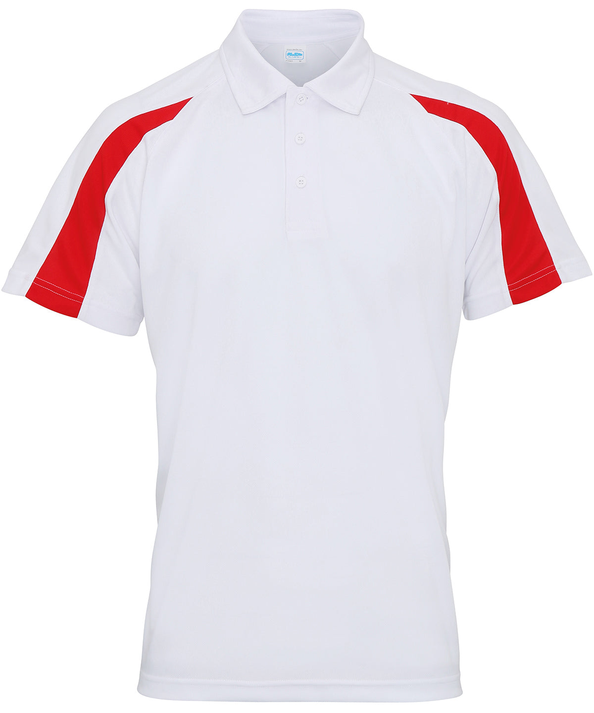 AWDis Just Cool JC043 Contrast cool polo in Arctic White/Fire Red