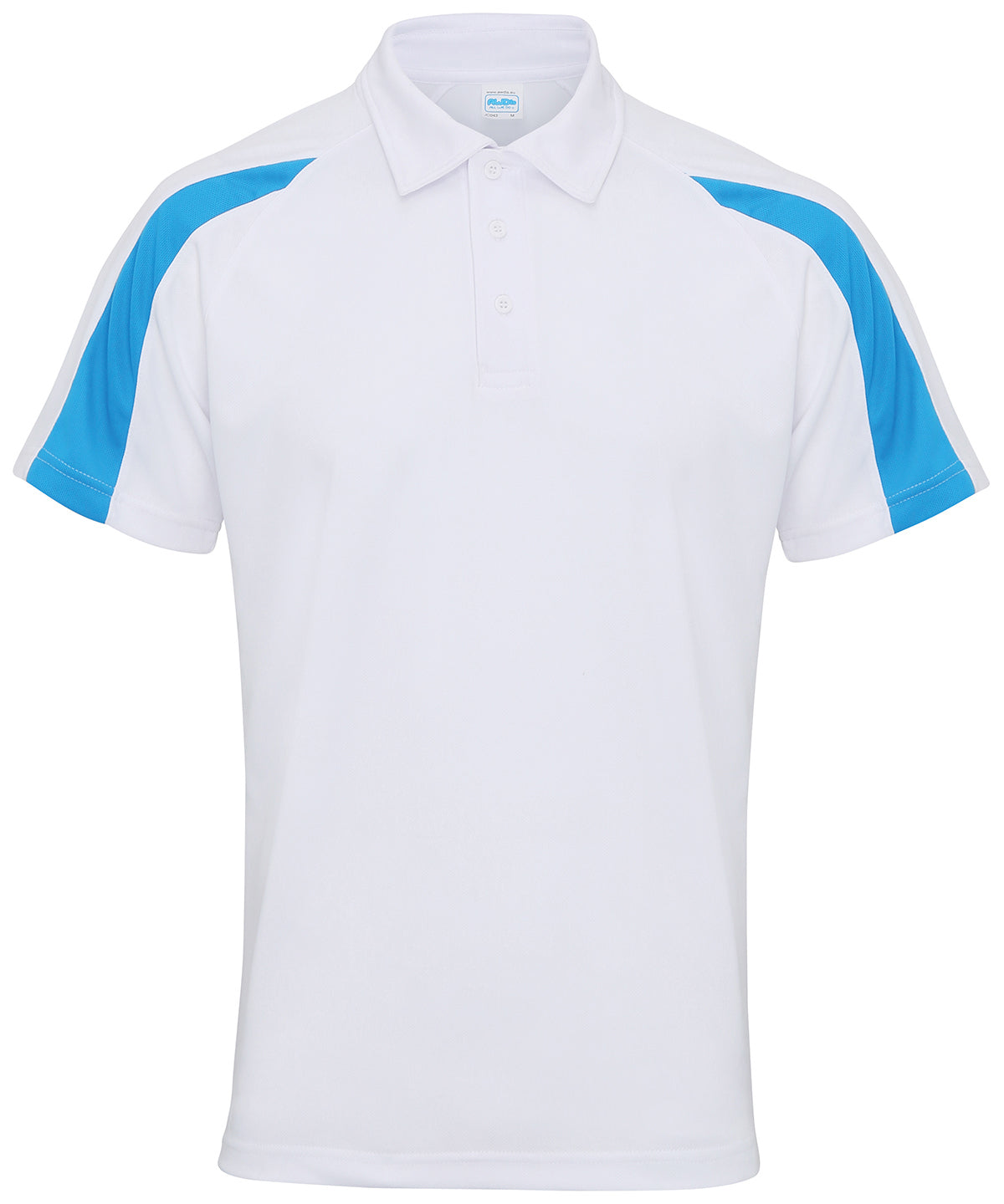 AWDis Just Cool JC043 Contrast cool polo in Arctic White/Sapphire Blue