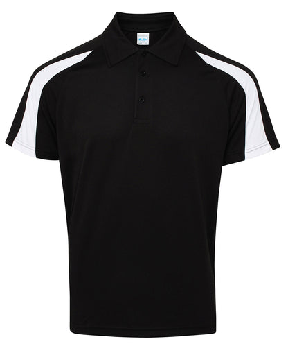 AWDis Just Cool JC043 Contrast cool polo in Jet Black/Arctic White